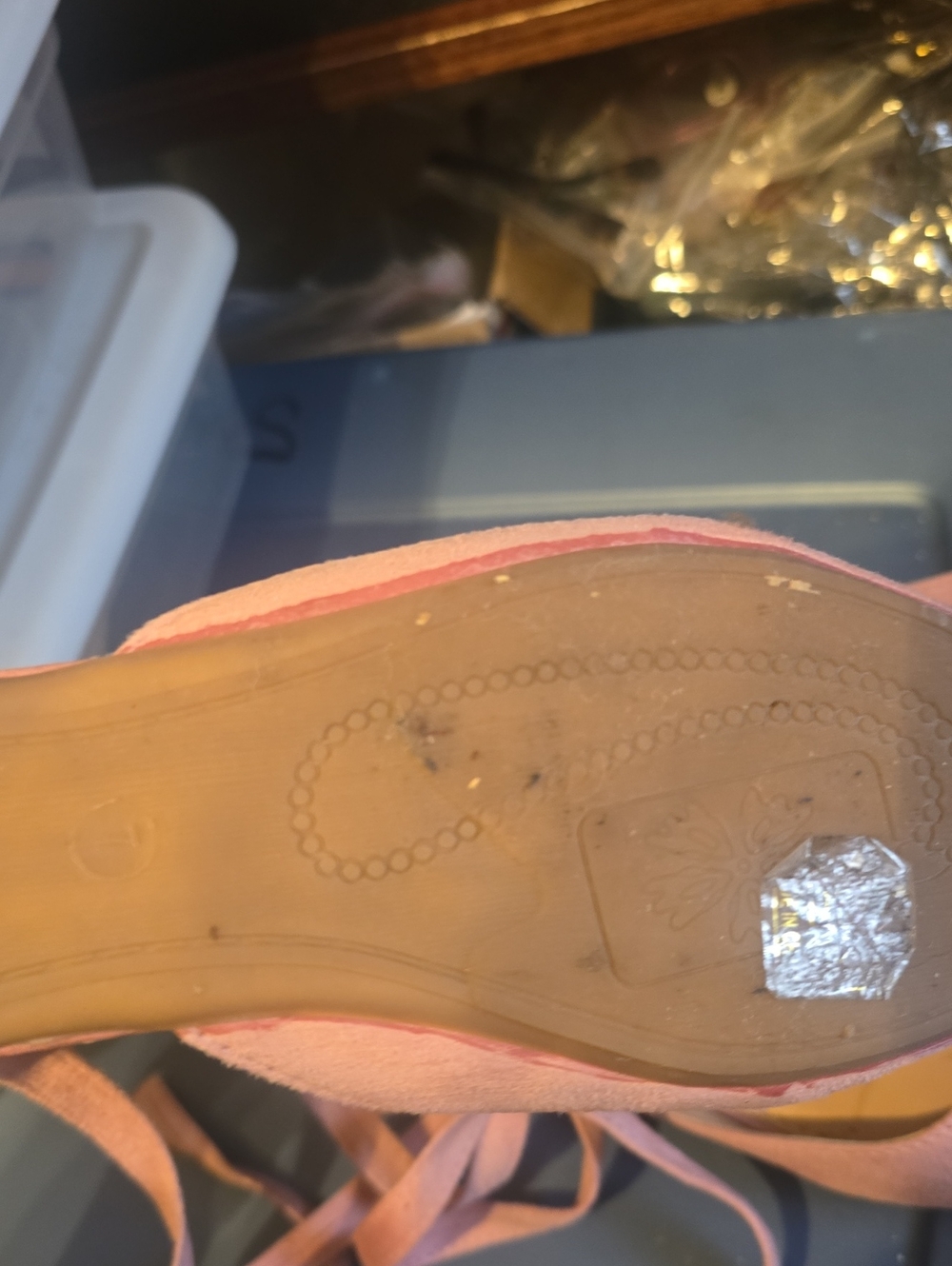 Stellah Dusty Pink Suede Lace-Up Pointed Flats - Picture 3 of 5
